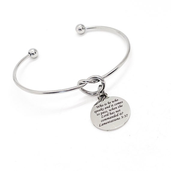 Scripture Gifts, Lamentations 3 37 Bracelet, Charm Bracelet, Bible Verse Gifts, Christian Gifts, Scripture Charm, Scripture Quote