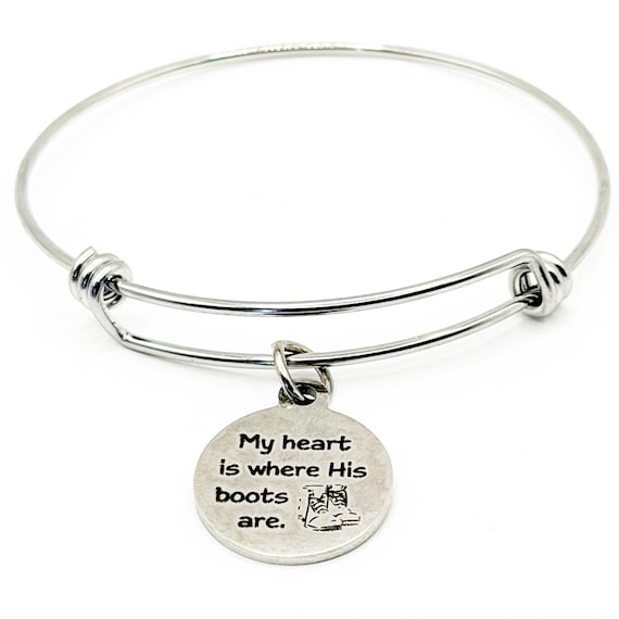 My Heart Is Where His Boots Are Bracelet
