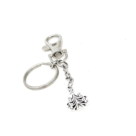 Christmas Tree Charm Keychain, Clip On Keychains, Christmas Gifts, Teacher Gift, Christmas Charm Keychain, Christmas Keychain Gift
