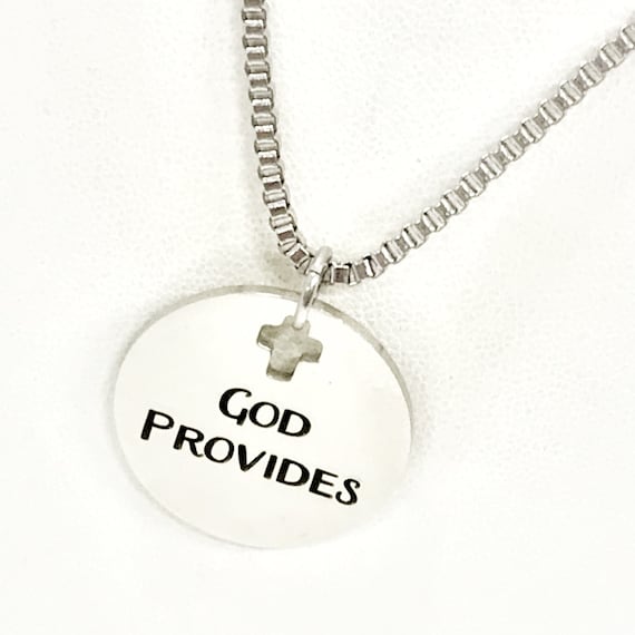Christian Gift, God Provides Necklace, Men Christian Jewelry, Christian Man Necklace, Baptism Gift, Religious Gift For Him, Husband Gift