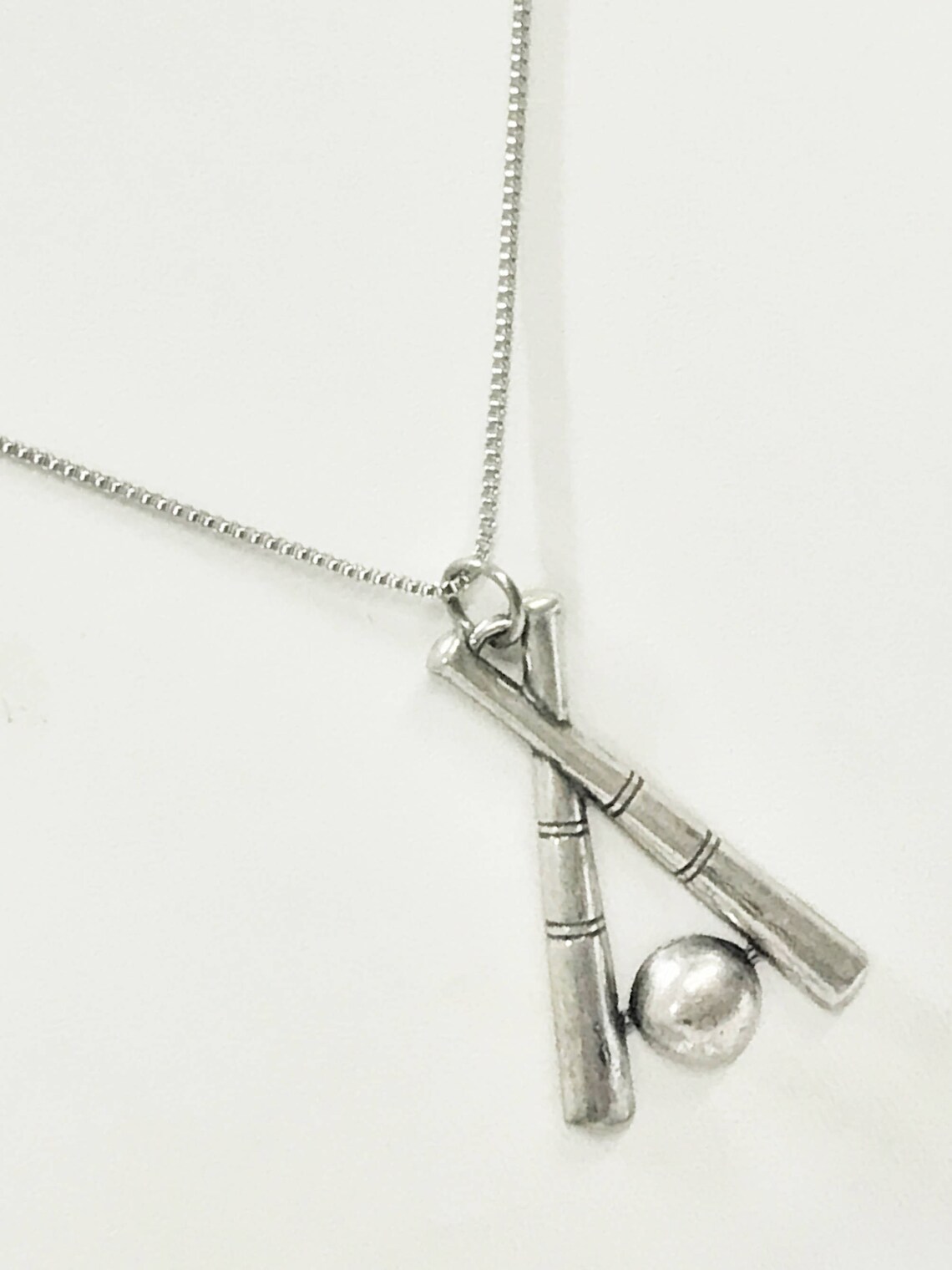 Baseball Necklace Softball Necklace Crossed Bat Necklace Etsy