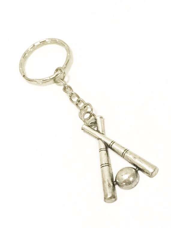 Baseball Keychain, Crossed Bats Keychain, Baseball Player Gift, Baseball Fan Gift, Baseball Mom Gift, Keychain Gift, New Car Gift For Son