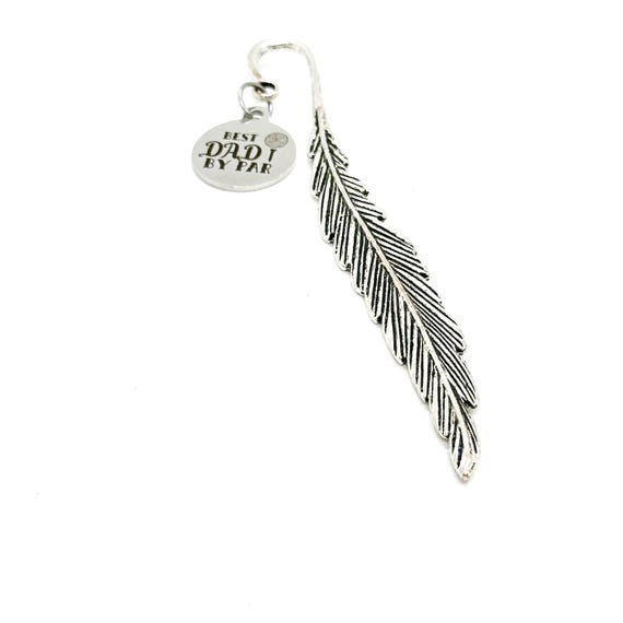 Best Dad By Par Charm Feather Stem Bookmark, Dad Birthday, Dad Golfer, Golf Gifts, Reader Gift, Gift For Him, Gift From Kids, Retirement