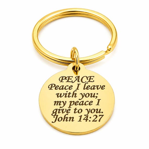 Peace I Leave With You Goldtone Keychain