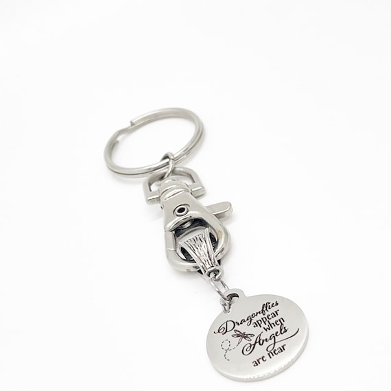 Keychain Gift, Dragonflies Appear When Angels Are Near Keychain, Memorial Gift, Remembrance Gift, Sympathy Gift, Wife Gift, Gift For Her