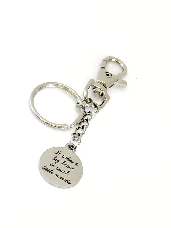 Teacher Gift, Teacher Keychain, It Takes A Big Heart To Teach Little Minds Keychain, Back To School Gift, Preschool Teacher Gift