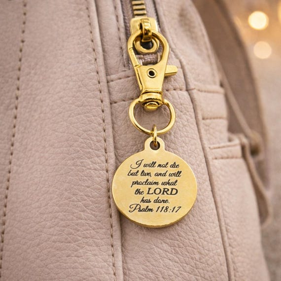 Psalm 118 17 Gold-Plated Clip On Charm