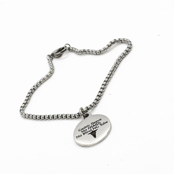 Pulsera con dije de manga gástrica sin AINE ni sonda nasogástrica