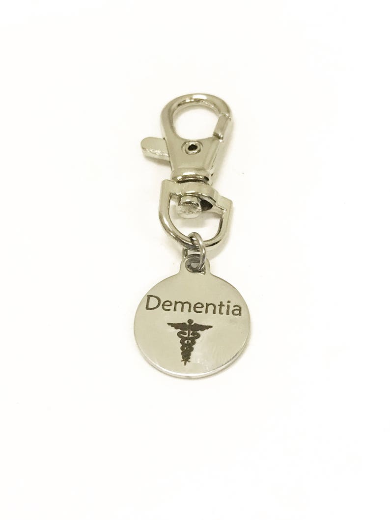 Dementia Zipper Pull, Dementia ID Tag, Dementia Medical Awareness Zipper Pull, Dementia Items, Dementia ID Zipper Pull, Medical ID Tag image 5