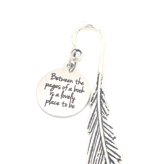 Charm Bookmark, Between The Pages Of A Book Is A Lovely Place To Be Shepherd Hook Bookmark, Reader Gift, Book Lover Gift, Teacher Gift