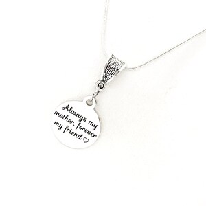 Mom Gift, Always My Mother, Forever My Friend Necklace, Mom Jewelry, Mom Necklace, Mom Christmas, Mothers Day Gift, Gift For Mom