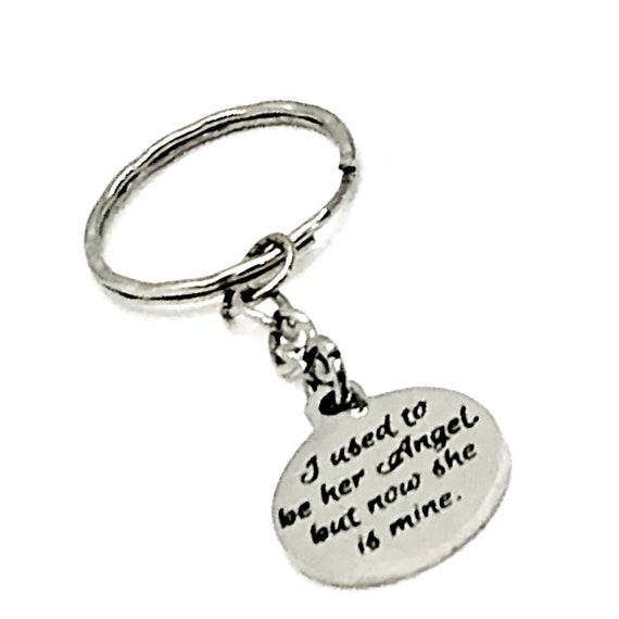 Memorial Keychain, I Used To Be Her Angel But Now She Is Mine Keychain, Remembering Mom, Charm Keychain, Remembering Grandma, Memorial Gift