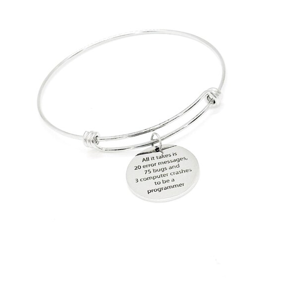 Computer Programmer Funny Charm Bracelet, Computer Science, Computer Programming Gift For Her, Daughter, Girlfriend, Going To College