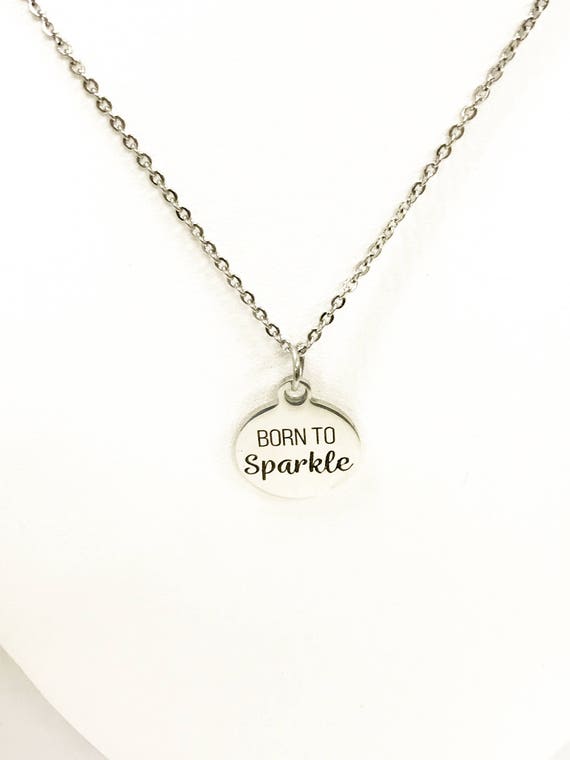 Encouragement Gift, Born To Sparkle Necklace, Encouragement Necklace, Daughter Encouragement, Daughter Gift, Daughter Valentine Gift For Her