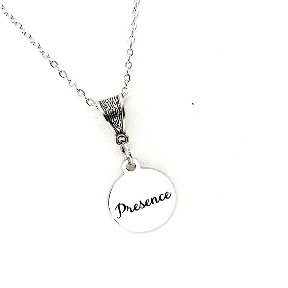 Affirmation Jewelry, Presence Necklace, Key Word Jewelry Gift, Daughter Gift, Graduation Gift, Wife Gift, Gift For Me, Affirmation Words