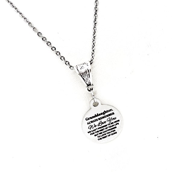 Granddaughter Gift, To Our Granddaughter We Will Always Love You Necklace, Wedding Gift, Graduation Gift, Love Jewelry, Gift For Her