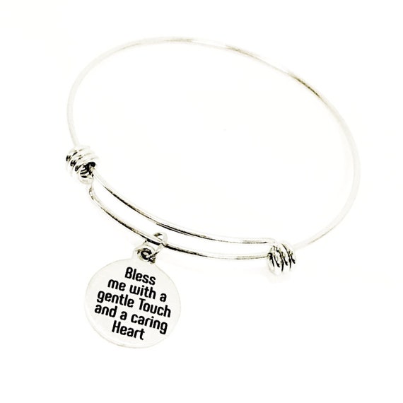 Nurse Bracelet, Nurse Gift, Nurse Prayer, Bless Me With A Gentle Touch And A Caring Heart Bracelet, Nursing Student Bracelet, Nursing Gift