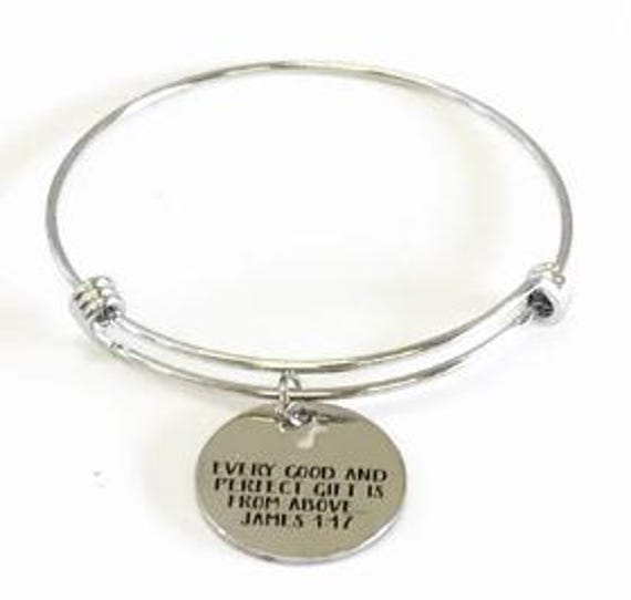 Every Good And Perfect Gift Is From Above James 1 17 Stainless Steel Charm Bracelet Faith Jewelry Christian Gift