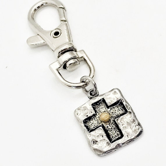 Bag Charm, Mustard Seed Cross Bag Clip, Christian Gift, Bag Tag, Purse Charm, Christian Charm, Matthew 17 20 Bag Clip, Mustard Seed Charm
