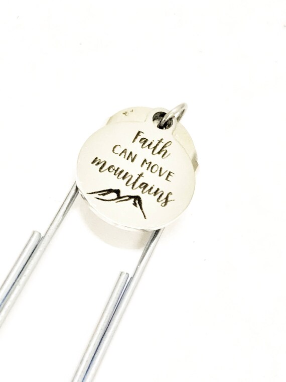 Christian Bookmark, Planner Paper Clip Bookmark, Faith Can Move Mountains Bookmark, Christian Gifts, Christian Scripture Gift, Bible Gifts