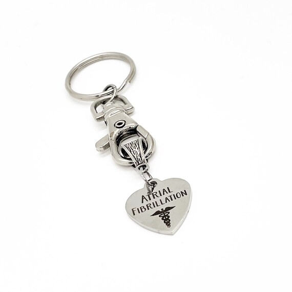 Atrial Fibrillation Keychain, Atrial Fibrillation Charm, Atrial Fibrillation Awareness,  Medical Awareness, Medical Notification Charm