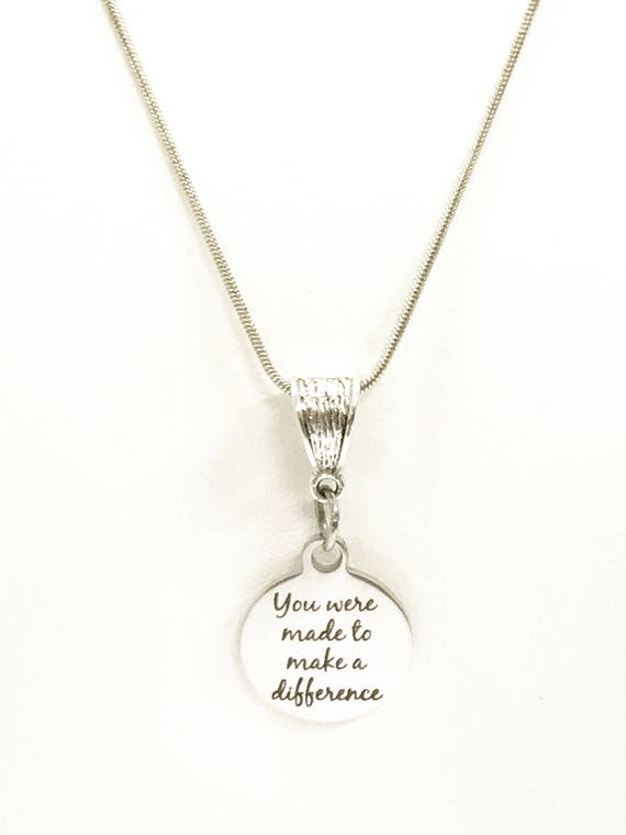 Encouragement Jewelry Gift, You Were Made To Make A Difference Necklace, Encouragement Necklace, Motivational Jewelry, Ecouragement Gift