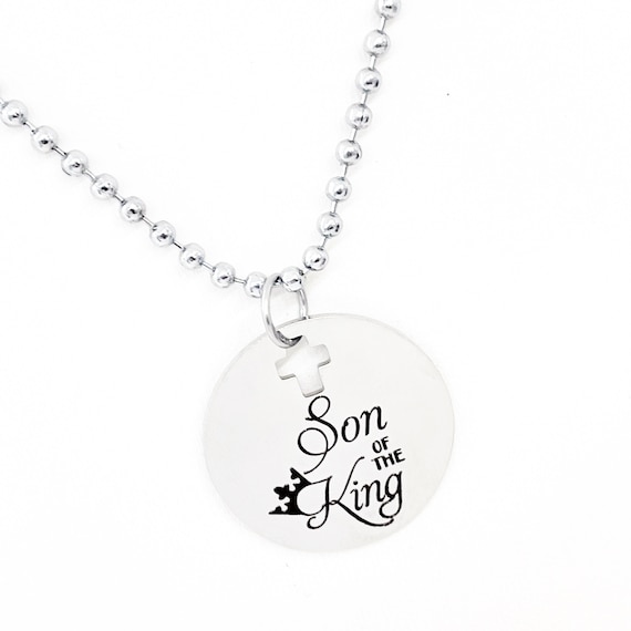 Christian Man Gift, Son of the King Necklace, Man Necklace, Baptism Gift, Son Gift, Husband Gift, Grandson Gift, Gift For Him, Deacon Gift