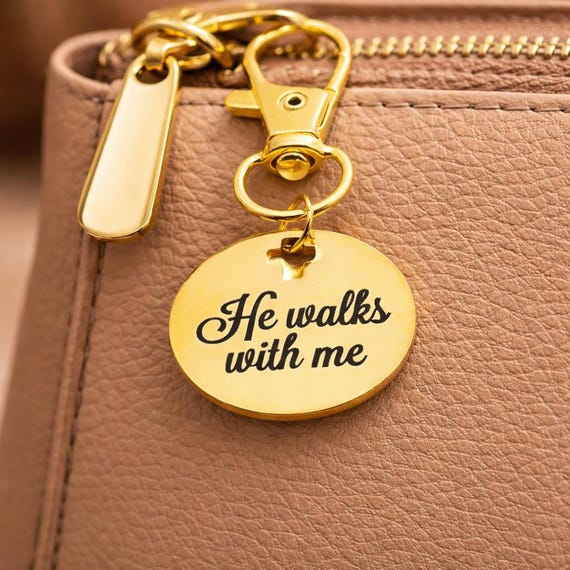 He Walks With Me Gold-Plated Cross Clip On Charm