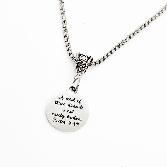 A Cord Of Three Strands Is Not Easily Broken Necklace, Faith Wedding, Husband Wife God, Believer Gift, Christian Marriage, Ecclesiates 4 12