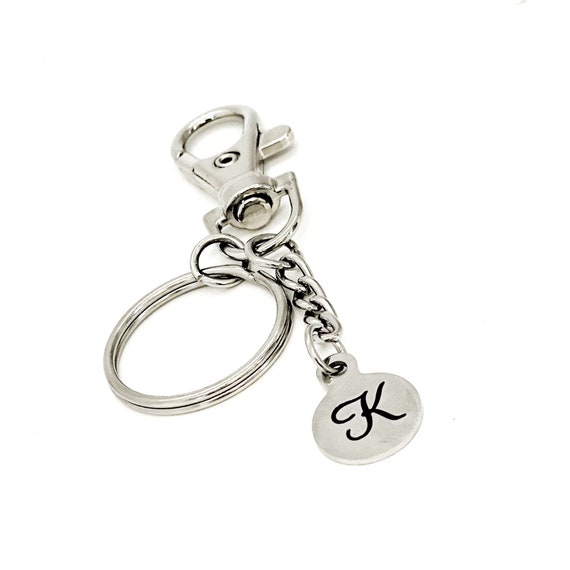 Initial Keychain, Letter Charm Keychain, New Car Gift, 16th Birthday, Sixteenth Birthday Gift, Gift For Her, Daughter Gift, Wife Gift