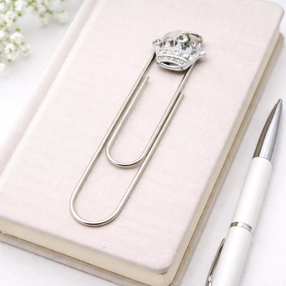 Rhinestone Crown Paperclip Bookmark