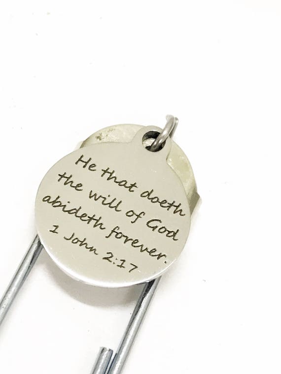 Christian Planner Bookmark, He That Doeth The Will Of God Abideth Forever Bookmark, Planner Gifts, Christian Gift, Christian Bible Bookmark