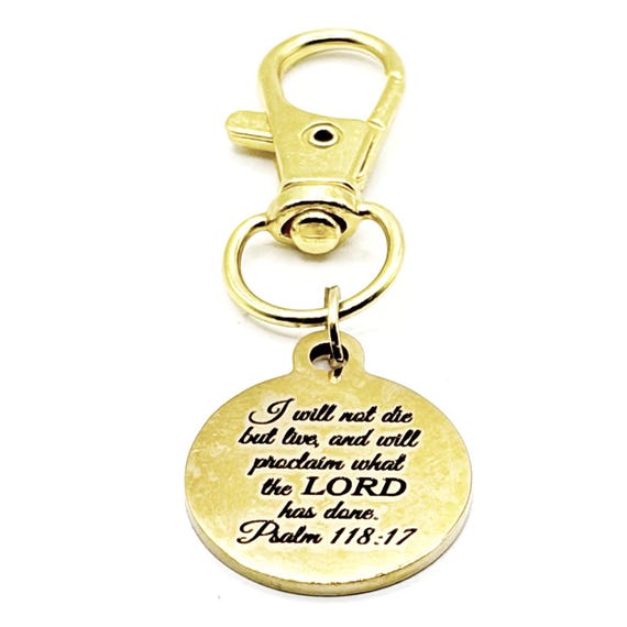 Psalm 118 17 Gold-Plated Clip On Charm