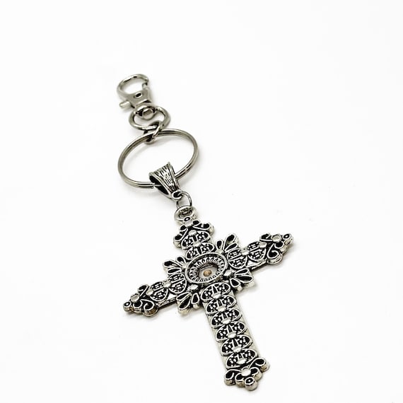 Large 3in Mustard Seed Cross Keychain, Faith Gift, Matthew 17 20, Christian Keychain, Small Faith, Move Mountain, Faith Is Enough, Baptism
