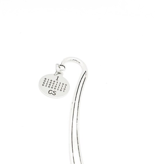 I Love CS Charm Bookmark, Binary Code, Coding Gift, Son, Daughter, Boyfriend, Girlfriend, Programmer, Going To College, Computer Science