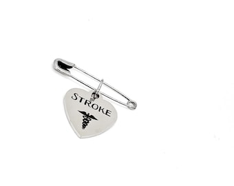 Stroke Pin, Medical Pin, Stroke Notice, Medical Awareness Pin, Stroke Patient Pin, Medical Caduceus, Stroke Charm, Health Condition