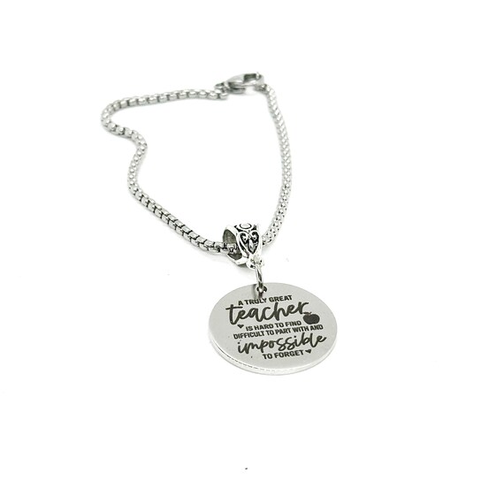 Truly Great Teacher Charm Bracelet, Gift For Her, Graduation Gift, End Of School, Back To School, Favorite Teacher, Kindergarten, Wife, Mom