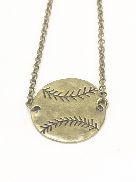 Baseball Jewelry, Antique Bronze Baseball Necklace, Baseball Mom Jewelry, Baseball Fan Gift, Gift For Baseball Mom, Baseball Girlfriend Gift