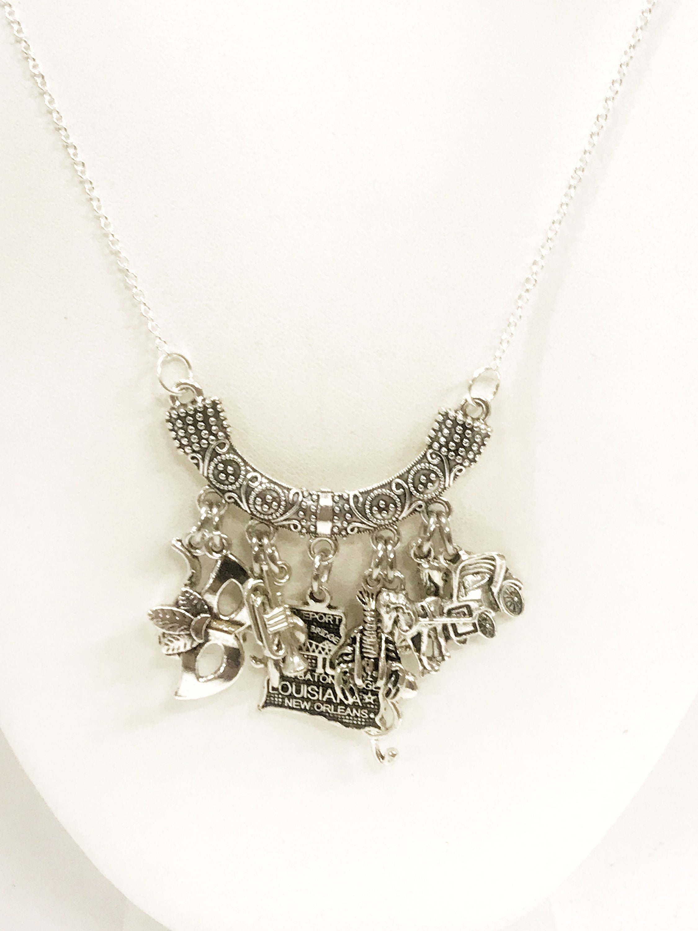 New Orleans Louisiana Silver Plated Necklace