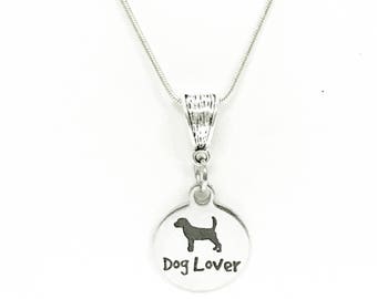Dog Lover Pendant Silver Necklace, Dog Mama Gift, Gift For Her, New Dog Owner Gift, Gift For Dog Mama, Pet Lover Gift Necklace, New Dog Mama