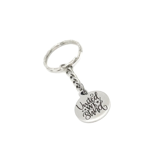 Patriotic Keychain, United We Stand Keychain, Patriotic Gift, Military Family Gift, Police Gift, Gift For Patriot, American Proud