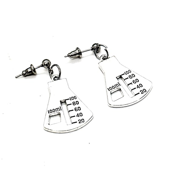Beaker Charm Earrings, Chemistry Major, Chemistry Lover, Going To College, Gradation Gift, Chemist, Chemical Worker, Wife, Daughter