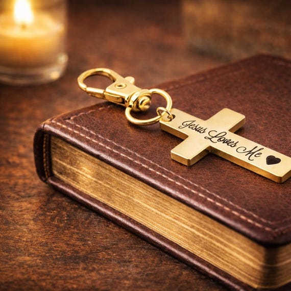 Jesus Loves Me Gold-plated Cross Clip On Charm