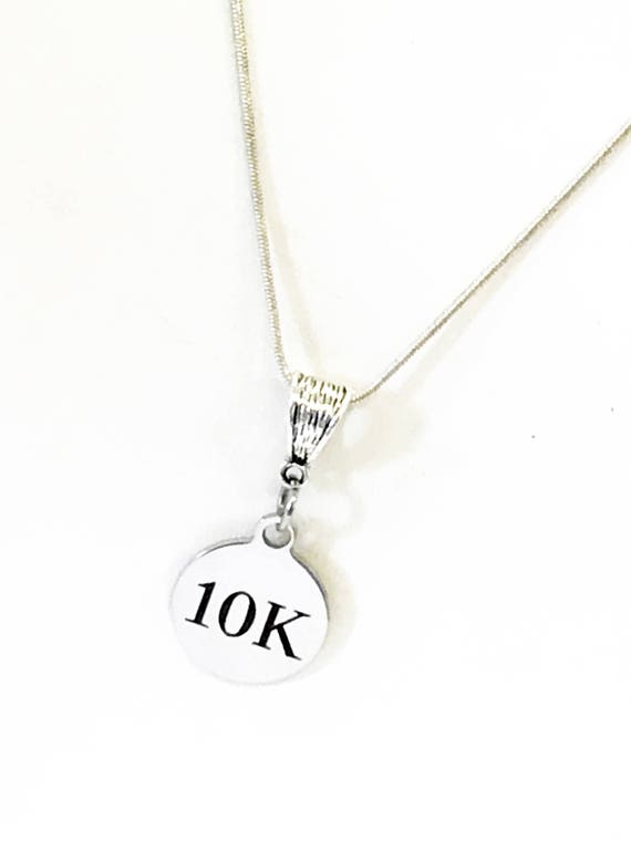 Marathon Runner Jewelry, 10K Necklace, Runner Gifts, Running Jewelry Gift For Her, 10K Jewelry, Running Gifts, Marathon Gifts, 10K Race Gift