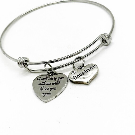 I Will Carry You In My Heart Until I See You Again Bracelet, Sympathy Gift, Loss Of Loved One, Family Member Loss, Remembering Lost Loves