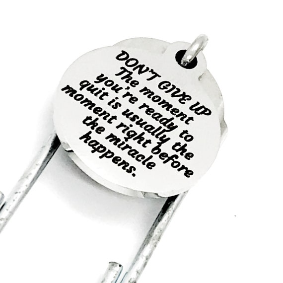Bookmark Gift, Don’t Give Up Bookmark, Encouraging Bookmark, Motivational Gift, Daughter Gift, Student Athlete Gift, Charm Bookmark