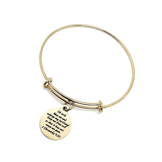 Faith Gift, O Lord Bless Me Charm Bracelet, 1 Chronicles 4 10, Prayer of Jabez Jewelry, Christian Jewelry, Faith Jewelry, Scripture Quote