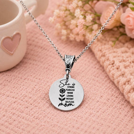 She Is Mom Inspirational Necklace Gift