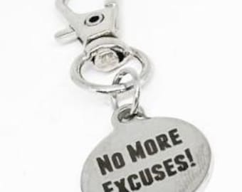 Keine Ausreden mehr Clip On Charm Motivations Edelstahl Charm Fitness Geschenk Sporttasche Schlüsselanhänger Workout Inspiration Ermutigung Schmuck