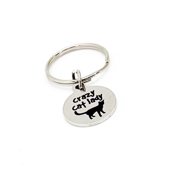 Crazy Cat Lady Charm Keychain, Cat Owner Gift, Cat Adoption, New Cat Gift, Cat Gift Box, Wife Gift, Grandmother Gift, Daughter Gift